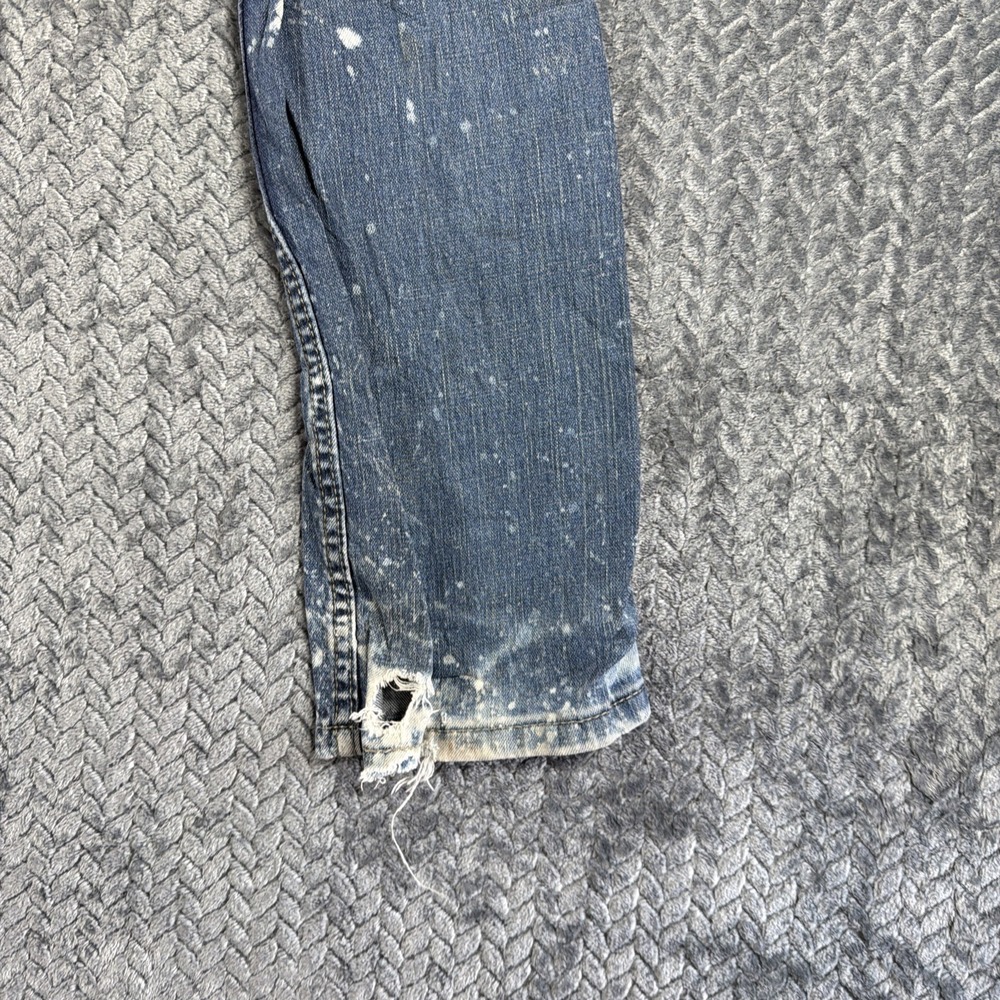 Levis 511 Slim Jeans Mens 34x32 Medium Wash Blue Stretch Denim Stained - Picture 11 of 16